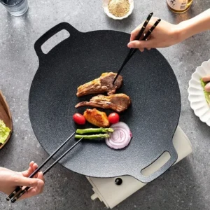 4pcs Set of Non-Stick Korean Cast Iron Grill Tray