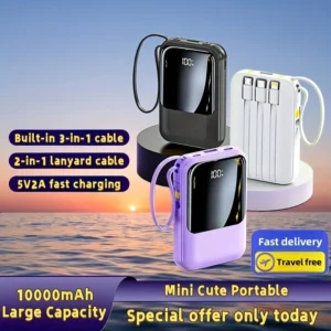 10000mAh Mini Cute 5V2A Fast Charging Multifunctional Power Bank