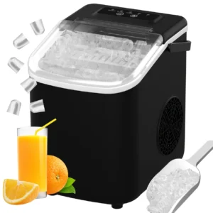 Self-Cleaning Ice Machine With Ice Scoop And Basket For Home Kitchen