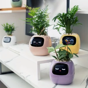 Smart Planter, Robo Pet, 7 Sensors To Guide Plant Care With Emoticons